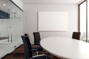 white minimalist conference room