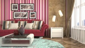 colorful living room design with sofa