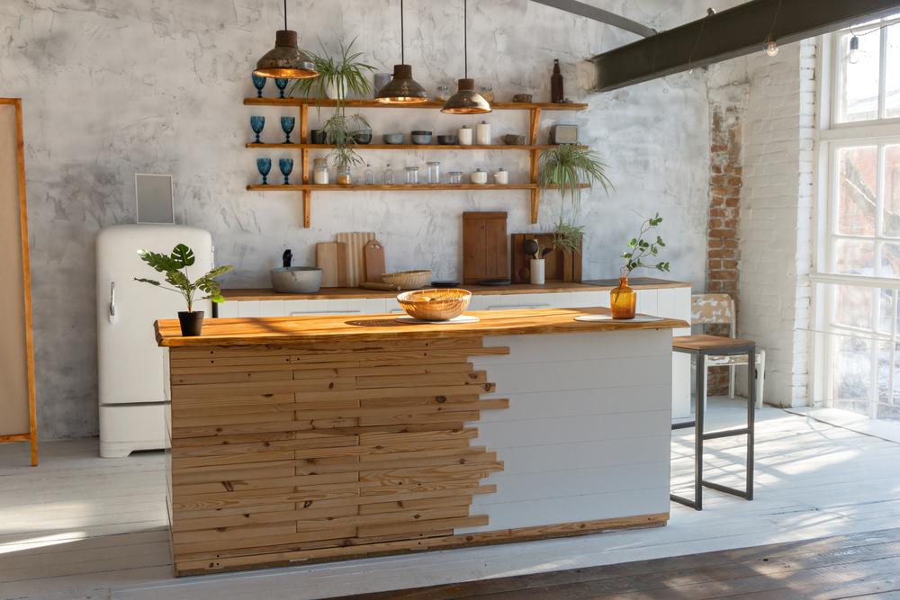 desk design with wood finish