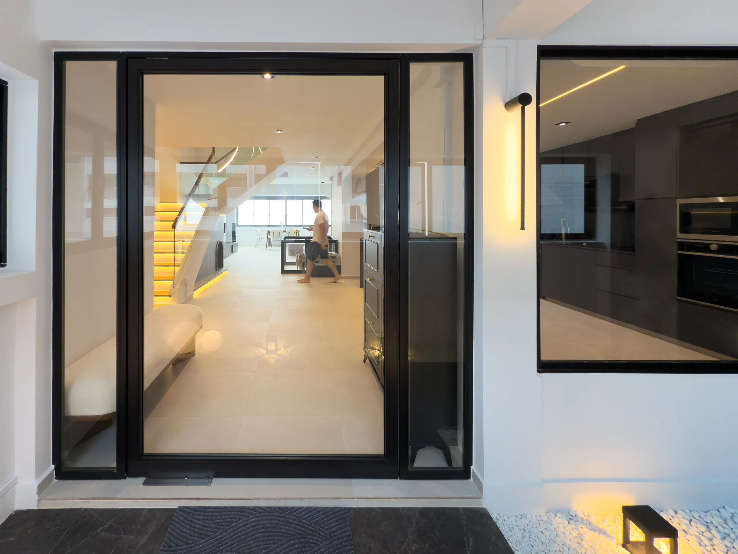 717 bedok reservoir rd with minimalist glass main door