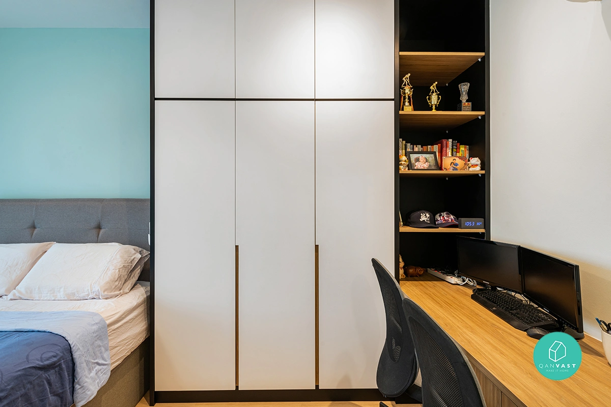 Modern Scandinavian bedroom, full height wardrobe and home office 101A Bidadari Park Drive
